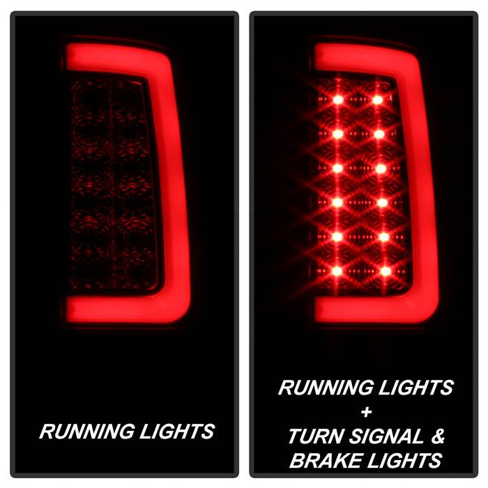 Spyder 07-13 GMC Sierra 1500 V2 Light Bar LED Tail Lights - Blk Smoke (ALT-YD-GS07V2-LBLED-BSM) 5084750