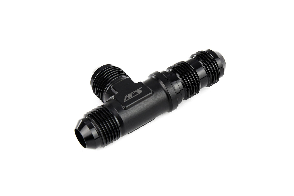 HPS Performance 3-12 AN Male to Male Bulkhead Adapter, Aluminum, Black