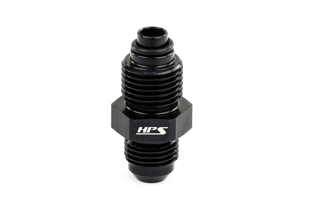 HPS AN Male to Metric Thread Male O-Ring Tip Adapter, Aluminum, Black