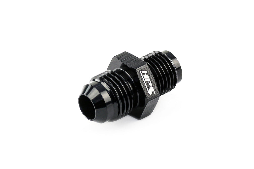 HPS AN Male to Inverted Flare Male Power Steering Adapter, Aluminum, Black