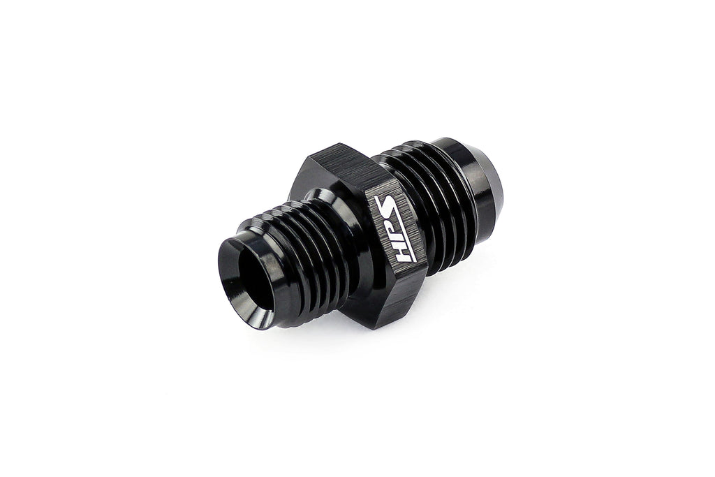 HPS AN Male to Inverted Flare Male Power Steering Adapter, Aluminum, Black
