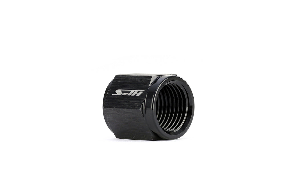 HPS Hard Line AN Tube Nut, Aluminum, Black