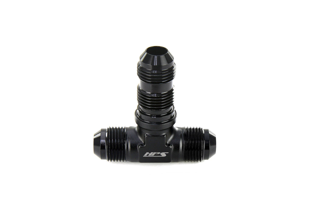 HPS Performance 3-12 AN Male to Male Bulkhead Adapter, Aluminum, Black
