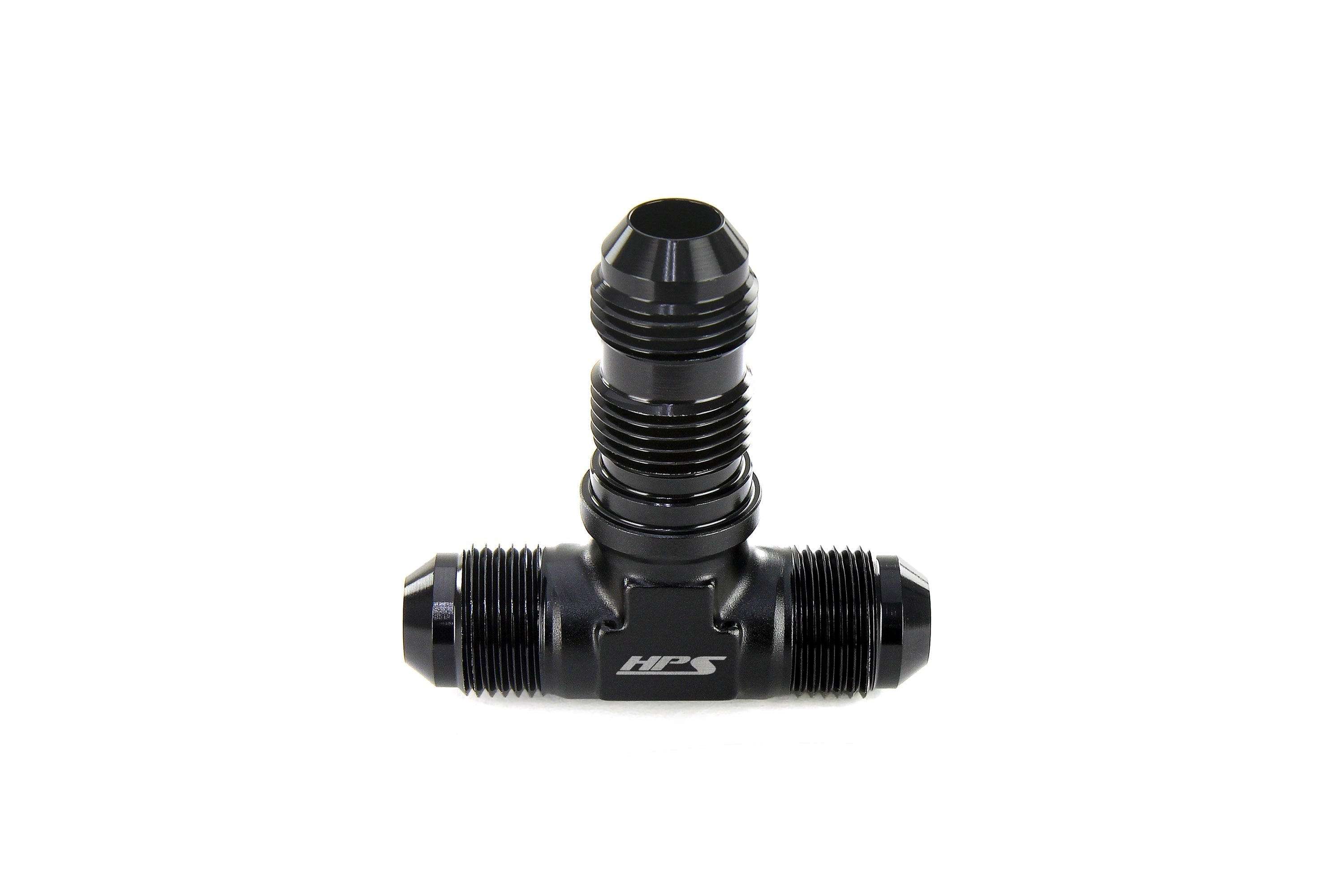HPS Performance 3-12 AN Male to Male Bulkhead Adapter, Aluminum, Black