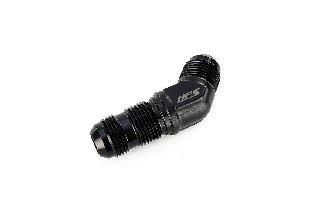 HPS Performance 3-12 AN Male to Male Bulkhead Adapter, Aluminum, Black