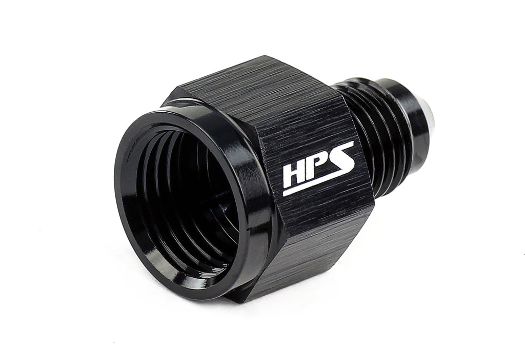 HPS AN Female to AN Male Reducer Adapter, Aluminum, Black