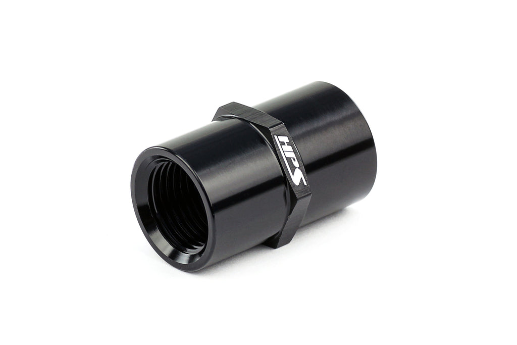HPS Straight NPT Female To NPT Female Coupler Adapter, Aluminum, Black