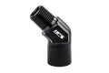 HPS Performance 45-90 Degree 1/2''-3/8'' NPT Male To Female Adapter, Aluminum, Black