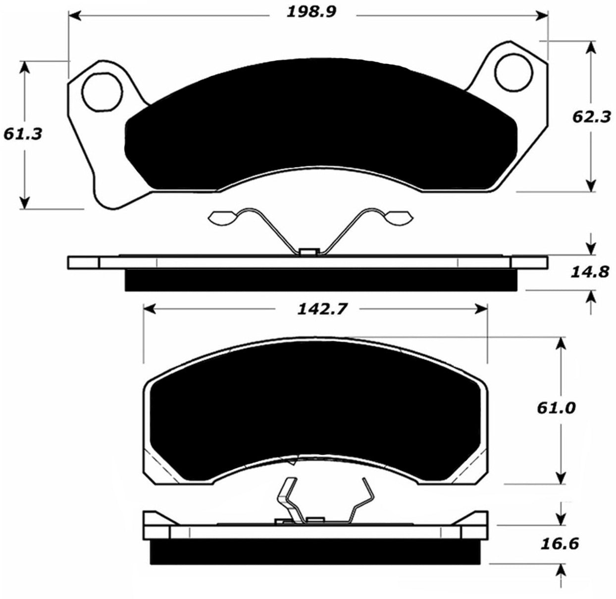 Porterfield Brake Pads for 1988 MERCURY COUGAR Turbo w/Rear Discs