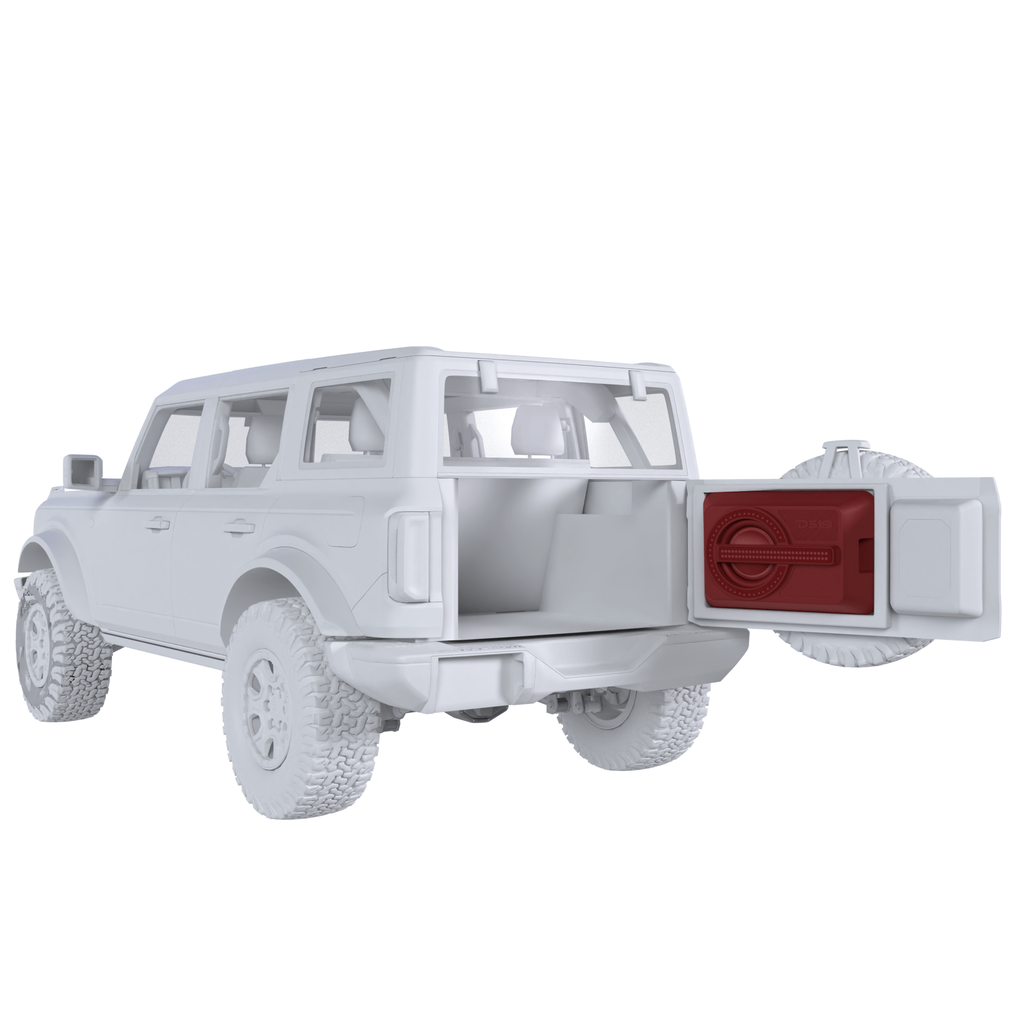 Bronco 6th Gen Loaded Tailgate Enclosure with 12” Subwoofer and RGB LED Lighting