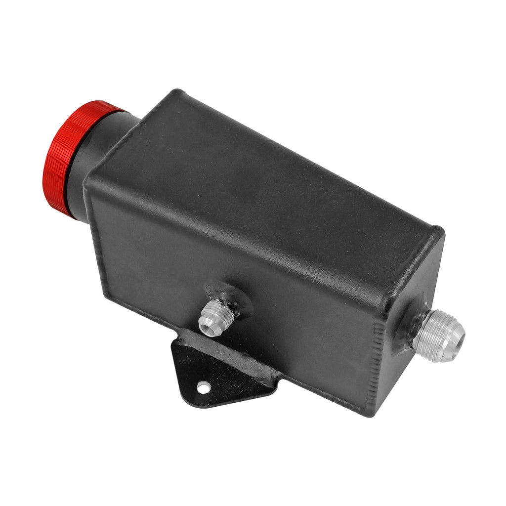 Lightweight Late Model Radiator - Double Pass - 26.8" x 19.6" + Power Steering Tank Firewall Mount (Right Inlet) - Red Cap