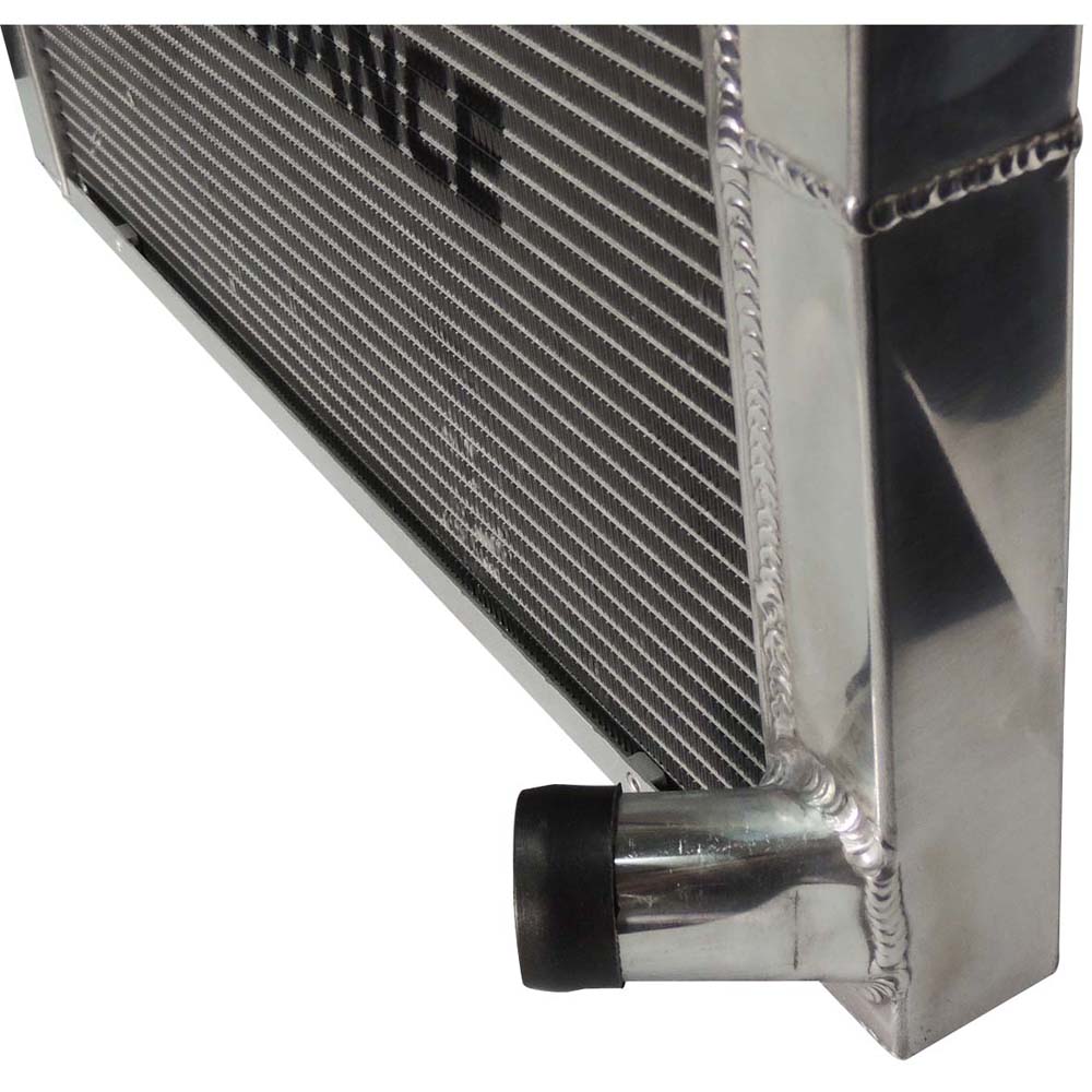 Lightweight Late Model Radiator - Double Pass - 26.8" x 19.6" + Remote Fill Tank - Blue Cap