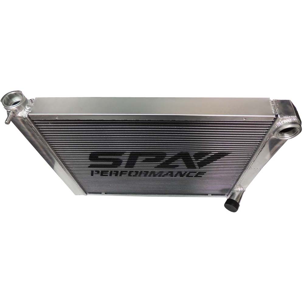 Lightweight Late Model Radiator - Double Pass - 26.8" x 19.6" + Remote Fill Tank - Blue Cap