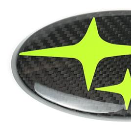 JDMuscle [22-25 WRX, 15-21 WRX/STI, 18-23 Crosstrek, 17-23 Impreza] Tanso Carbon Fiber Subaru Emblem Covers Front & Back, Red/White/Blue