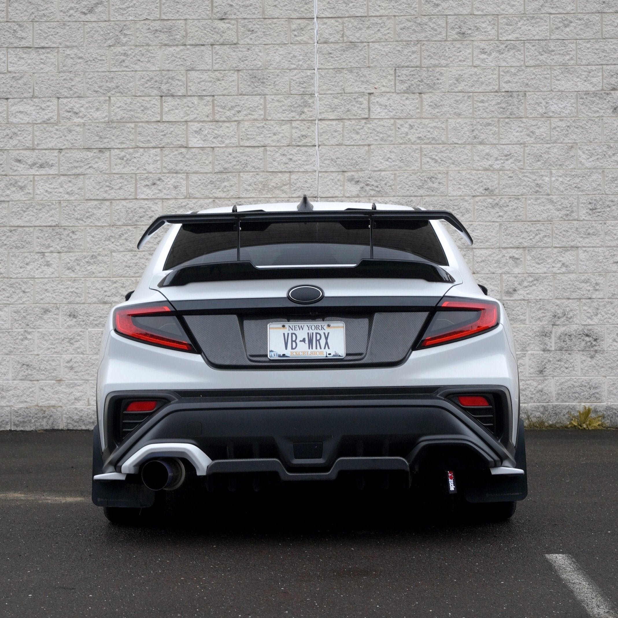 JDMuscle [22-25 WRX] STI Style Swan Neck Spoiler Paint Matched / Carbon Fiber