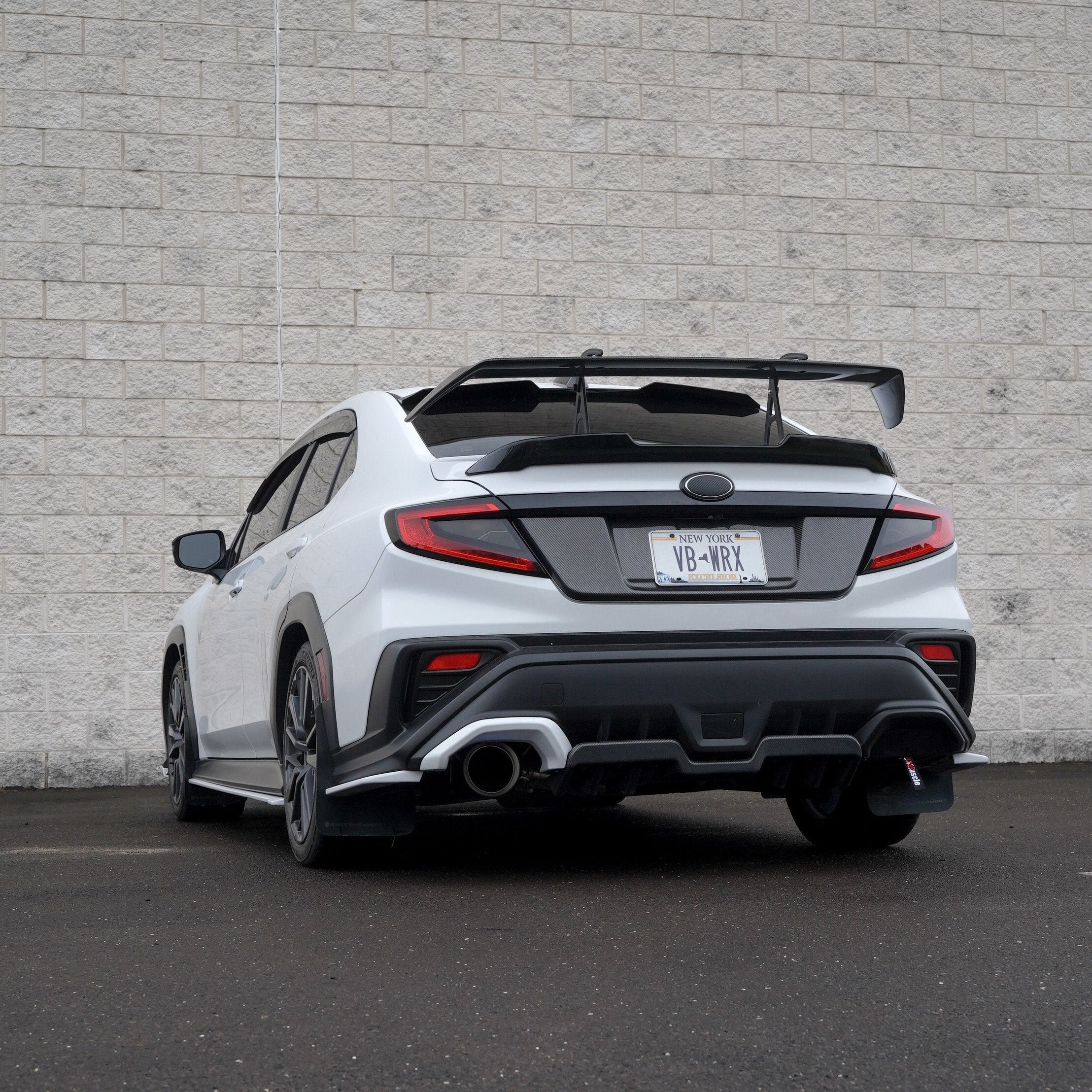 JDMuscle [22-25 WRX] STI Style Swan Neck Spoiler Paint Matched / Carbon Fiber