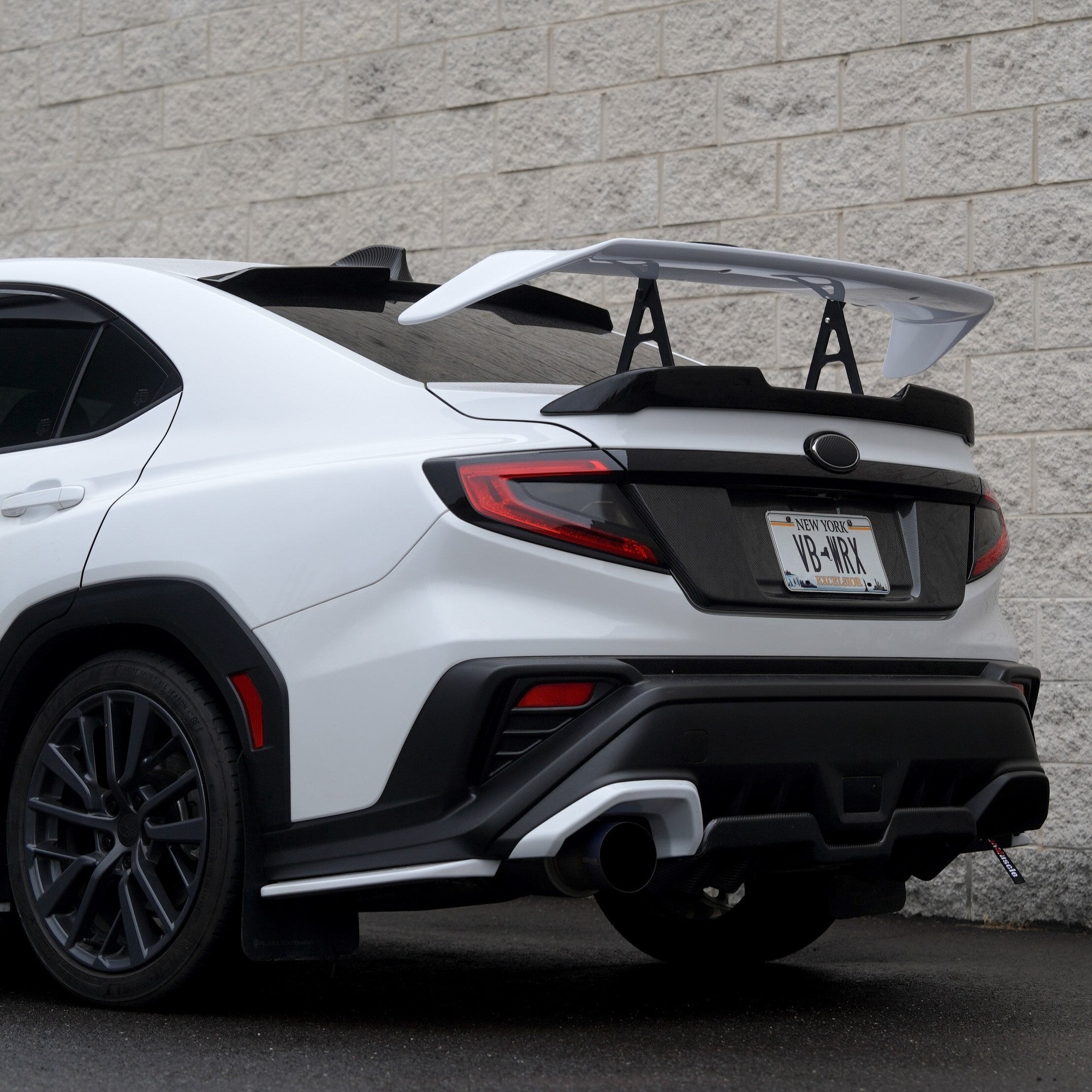 JDMuscle [22-25 WRX] STI Style Swan Neck Spoiler Paint Matched / Carbon Fiber