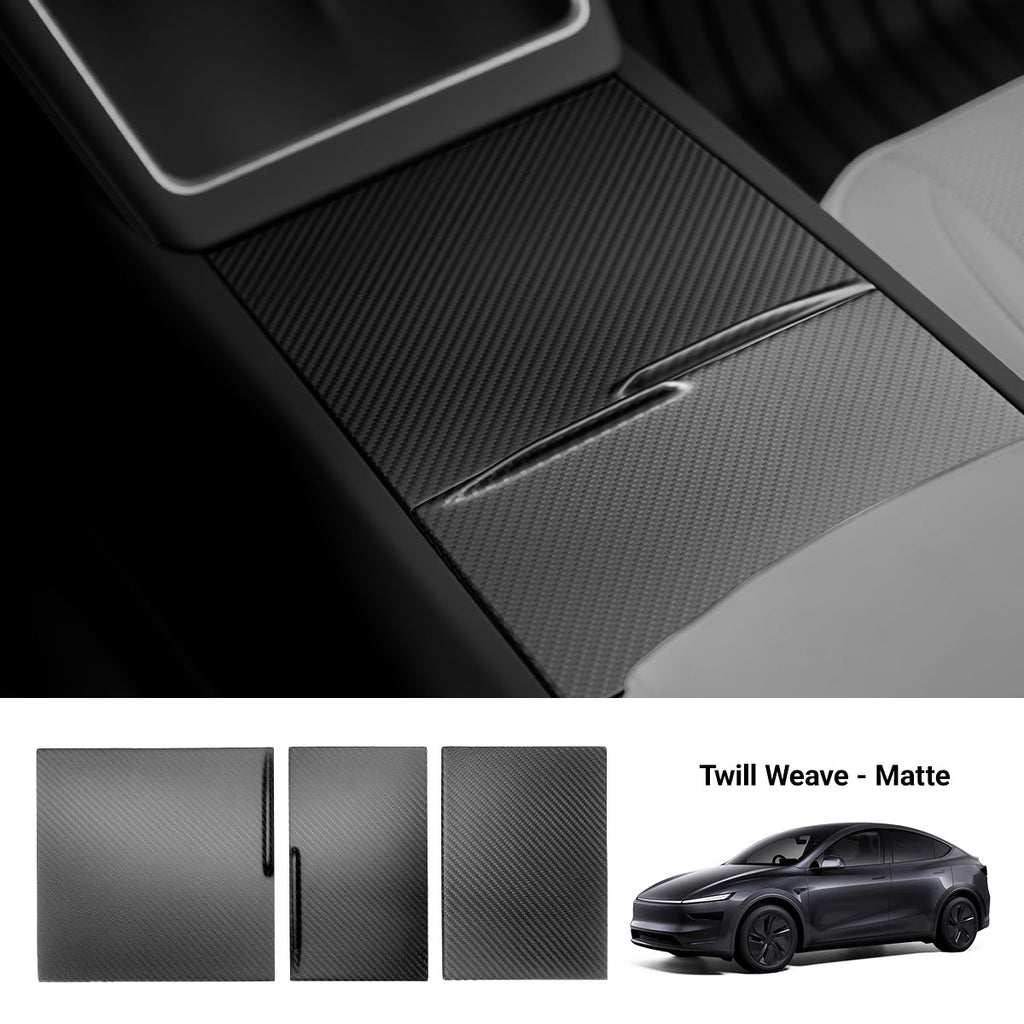 Dry Carbon Fiber Center Console Cover For Model Y Juniper / Model 3 Highland