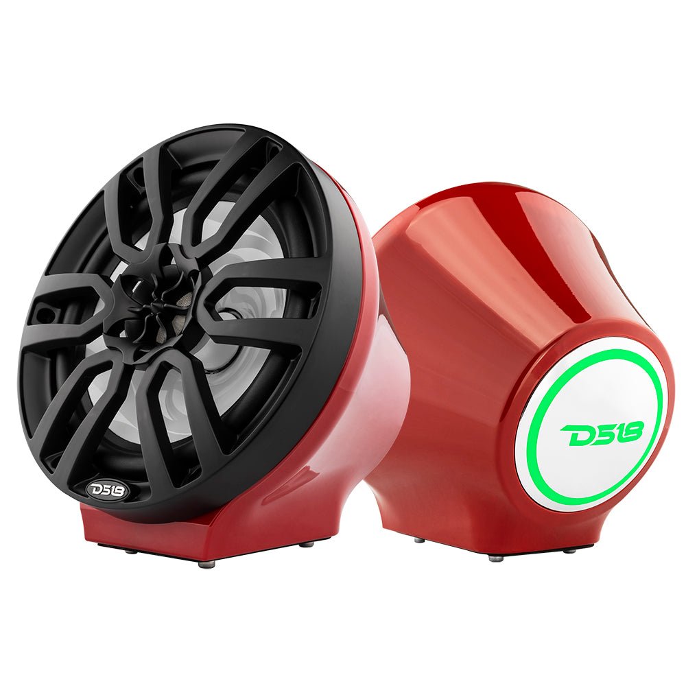 8” Universal Flat Mount Kick Panel Speaker Pod – Jet Skis, Jeeps, Motorcycles – RGB LED Lights
