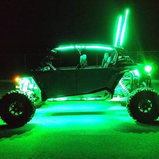 Pro Series LED Light Whips | Bluetooth & Remote | No Questions Asked Lifetime Warranty | 2ft Fatty, 3ft & 4ft | Pair