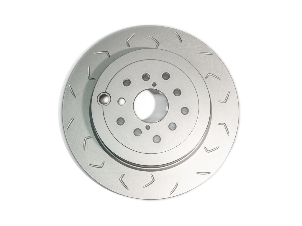 FactionFab Slotted Rear Rotor V2 Dual Drilled 5x100/114 Subaru STI 2008-2017