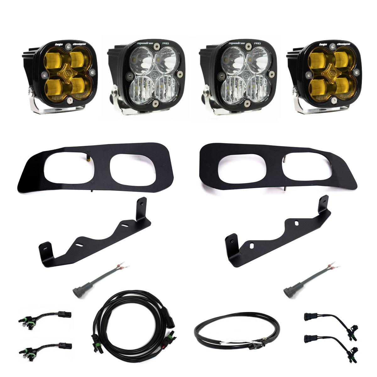 Baja Designs 2023+ Ford F250/F350 Super Duty Squadron SAE/Pro Fog Pocket Kit - Clear Upfitter 448228UP