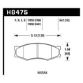 Hawk HB475E.642 Racing Pad - Blue Compound