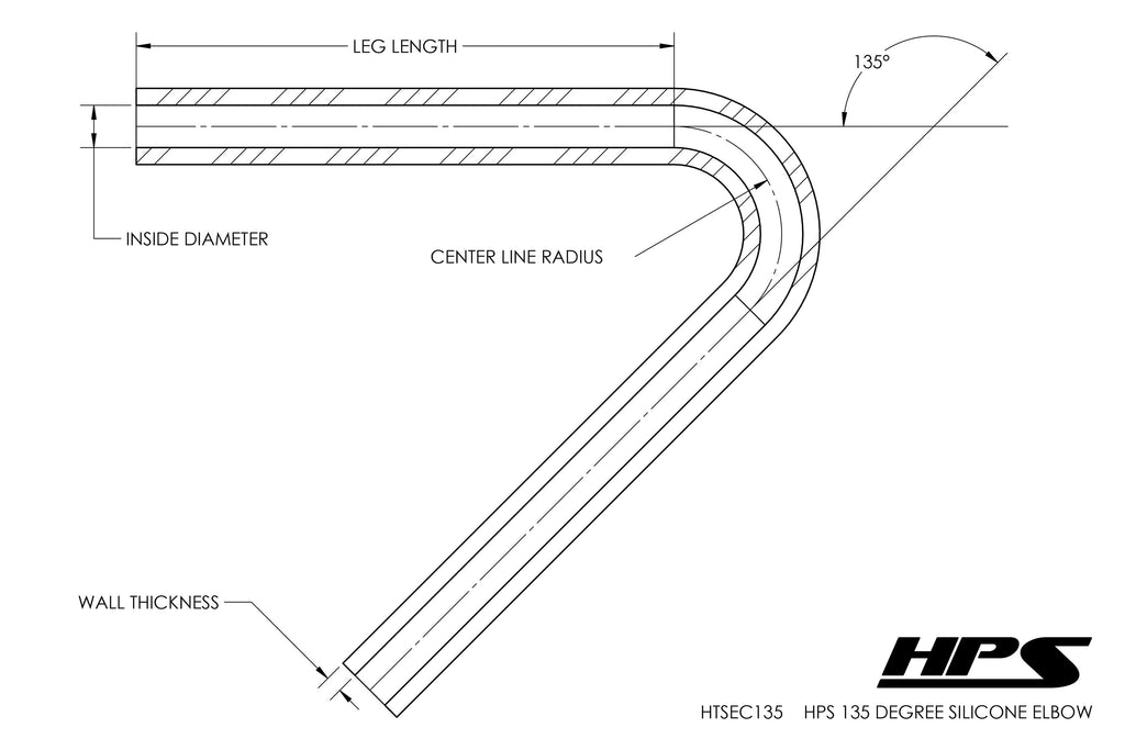 HPS 3" Silicone 135 Degree Elbow Coupler Hose, High Temp 4-ply Reinforced (76mm ID)