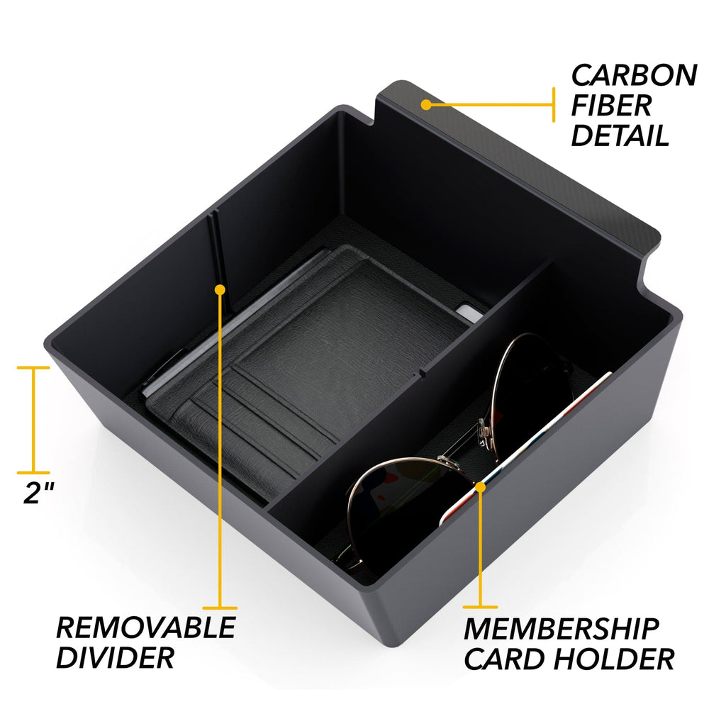 Center Console Storage Tray | Tesla Model S & Model X 2021-2026 Armrest Organizer