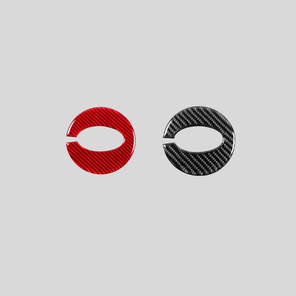 JDMuscle [22-25 WRX] P&S Series Carbon Fiber Airbag Trim Cover | Black Carbon Fiber/ Red Carbon Fiber
