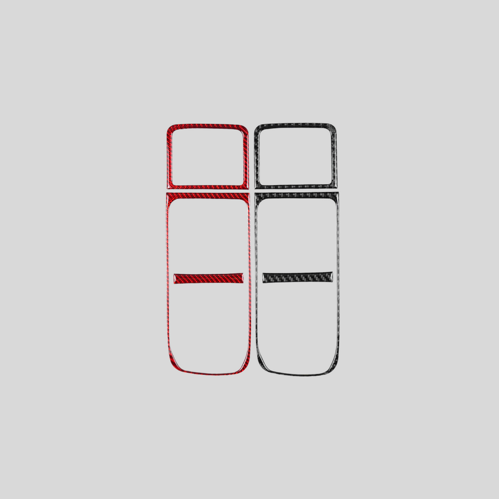 JDMuscle [22-25 WRX] P&S Series Carbon Fiber Cupholder Inner Trim | Black Carbon Fiber/ Red Carbon Fiber