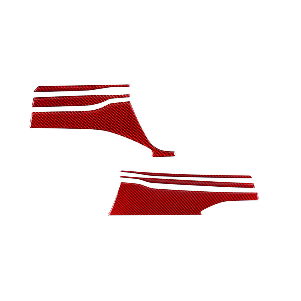 JDMuscle [22-25 WRX] P&S Series Carbon Fiber Dash Trim Covers 6 PC | Black Carbon Fiber/ Red Carbon Fiber