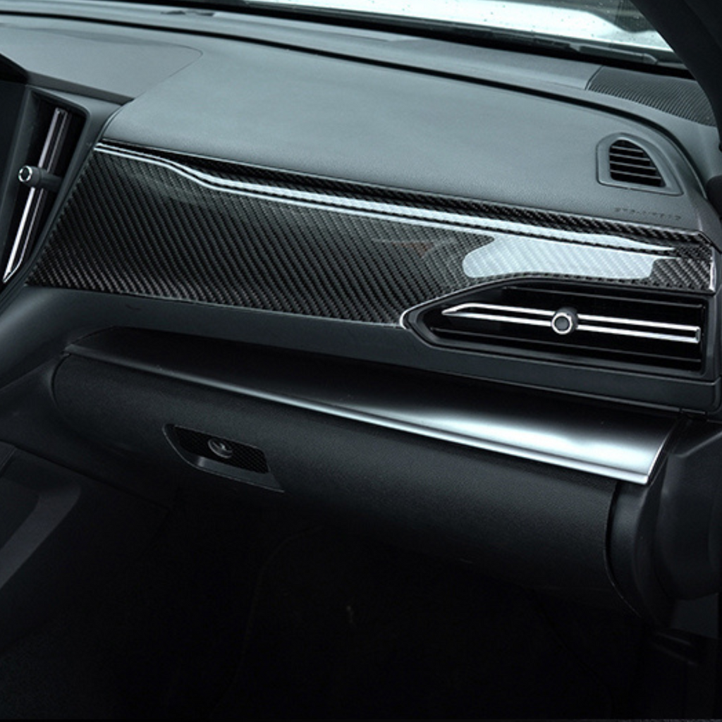JDMuscle [22-25 WRX] P&S Series Carbon Fiber Dash Trim Covers 6 PC | Black Carbon Fiber/ Red Carbon Fiber