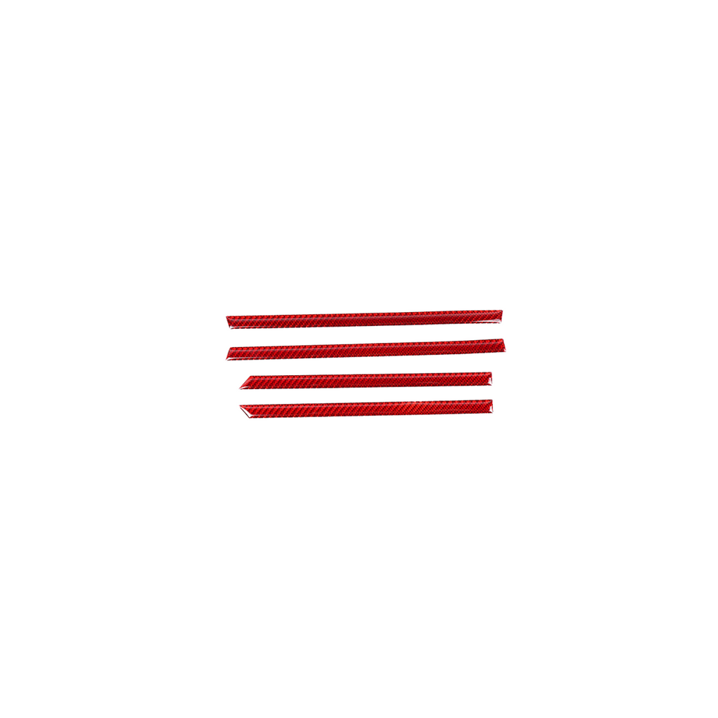JDMuscle [22-25 WRX] P&S Series Carbon Fiber Interior Window Trim Covers 4 PC | Black Carbon Fiber/ Red Carbon Fiber