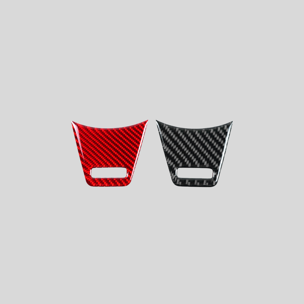 JDMuscle [22-25 WRX] P&S Series Carbon Fiber Steering Wheel Lower Trim Cover | Black Carbon Fiber/ Red Carbon Fiber