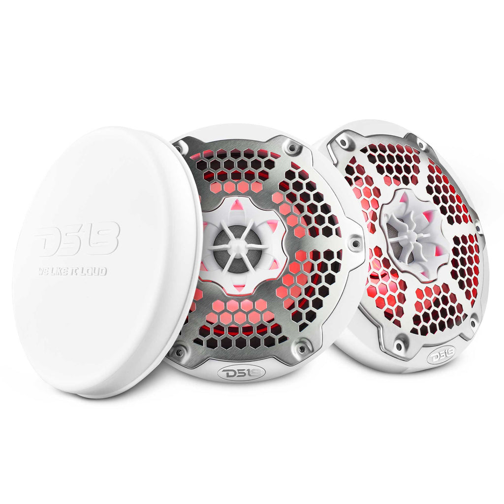 NXL 6.5" 2-Way Coaxial Marine Speaker With LED RGB Lights 100 Watts Rms 4-Ohm