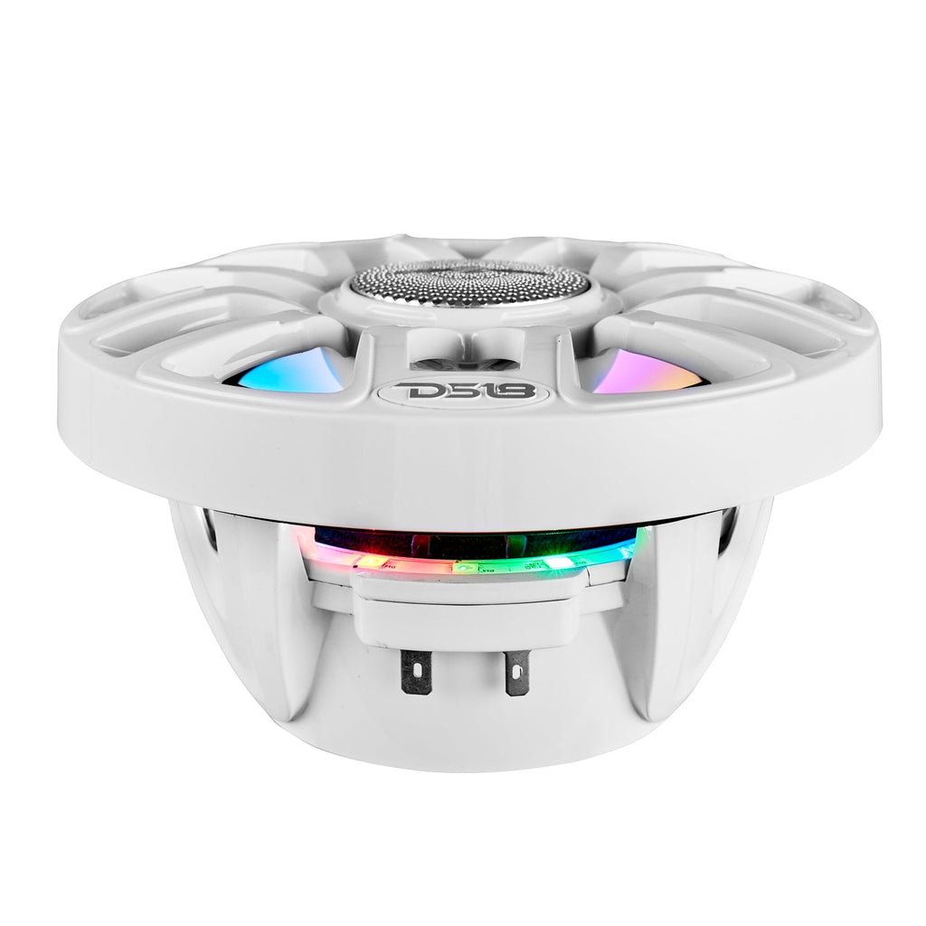 NXL 6.5" 2-Way Coaxial Marine Speaker with Bullet Tweeter and Digital Led Lights | 150W RMS 4-Ohm