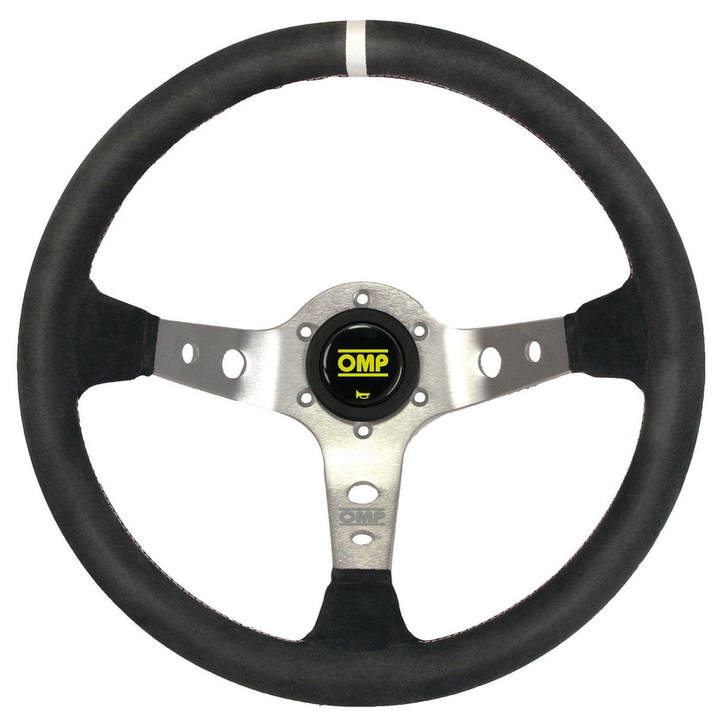 OMP Corsica Steering Wheel - Black Suede, Black Spokes