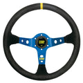OMP Corsica Steering Wheel - Black Suede, Black Spokes