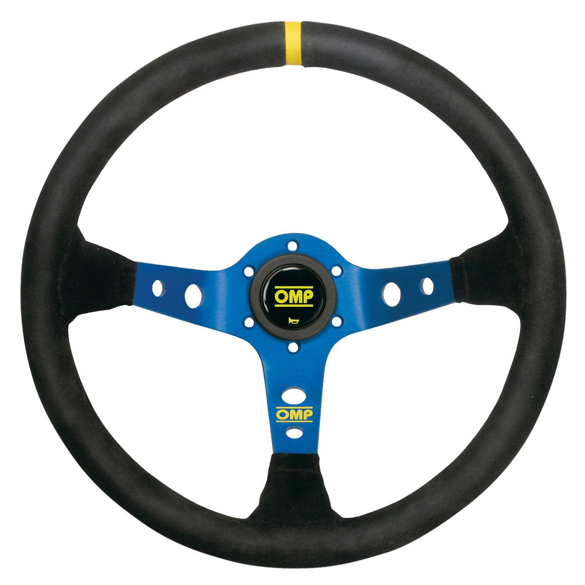 OMP Corsica Steering Wheel - Black Suede, Black Spokes