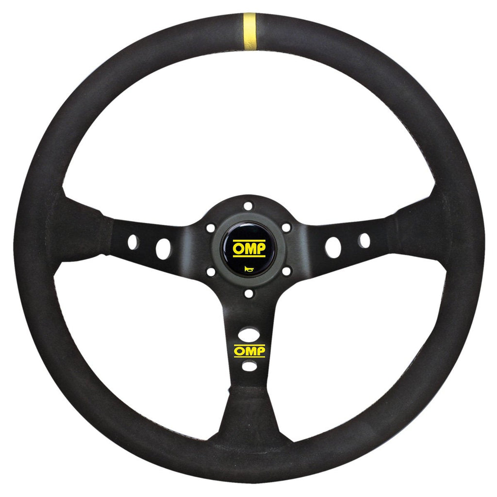 OMP Corsica Steering Wheel - Black Suede, Black Spokes