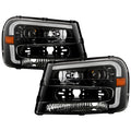 SPYDER xTune 02-09 Chevrolet Trailblazer Projector Headlights Light Bar DRL - Black (PRO-JH-CTB02-LBDRL-BK) 9050749