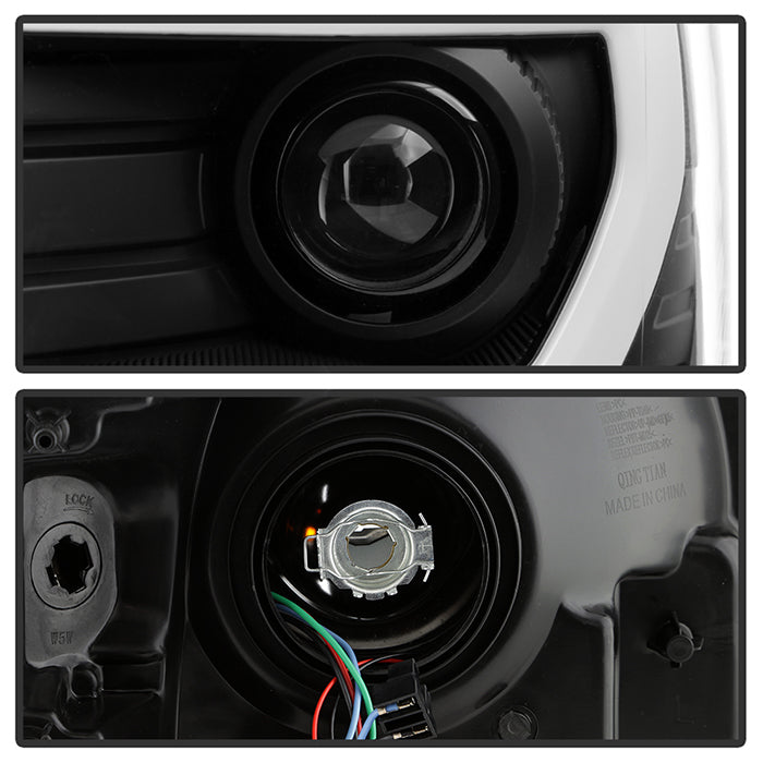 SPYDER xTune Ford F150 Projector Headlights - Light Bar DRL - Black PRO-JH-FF15009-LBDRL-BK 9037252