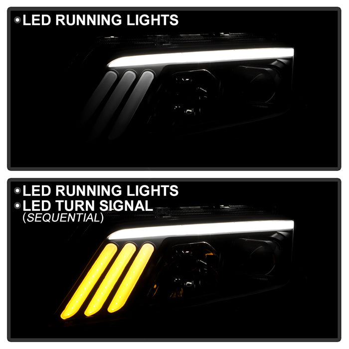 SPYDER xTune 10-12 Ford Fusion Projector Headlights - Light Tube DRL - Black Smoked (PRO-JH-FFU10-LB-BSM) 9041761