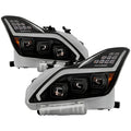 SPYDER 08-15 Infiniti G37 G37X Coupe Full LED Projector Headlights w/ Sequential Turn Signal - Black 9050473