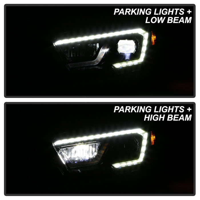 xTune Toyota Tacoma 16-19 SR SR5 Model LED DRL Projector Headlights- Black PRO-JH-TTA16-FLED-SR-BK 9050060