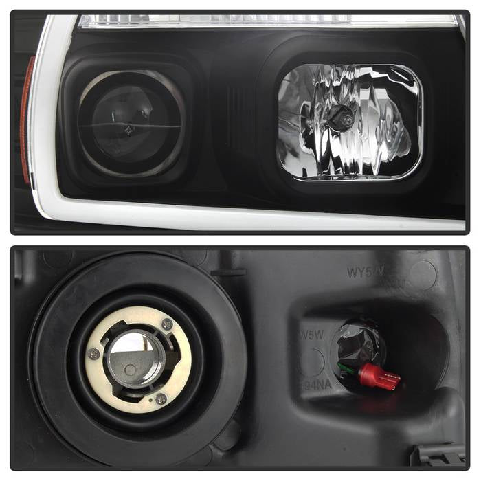 Spyder 04-08 Ford F-150 Projector Headlights - Light Bar DRL - Black PRO-YD-FF15004V2-LB-BK 5084484