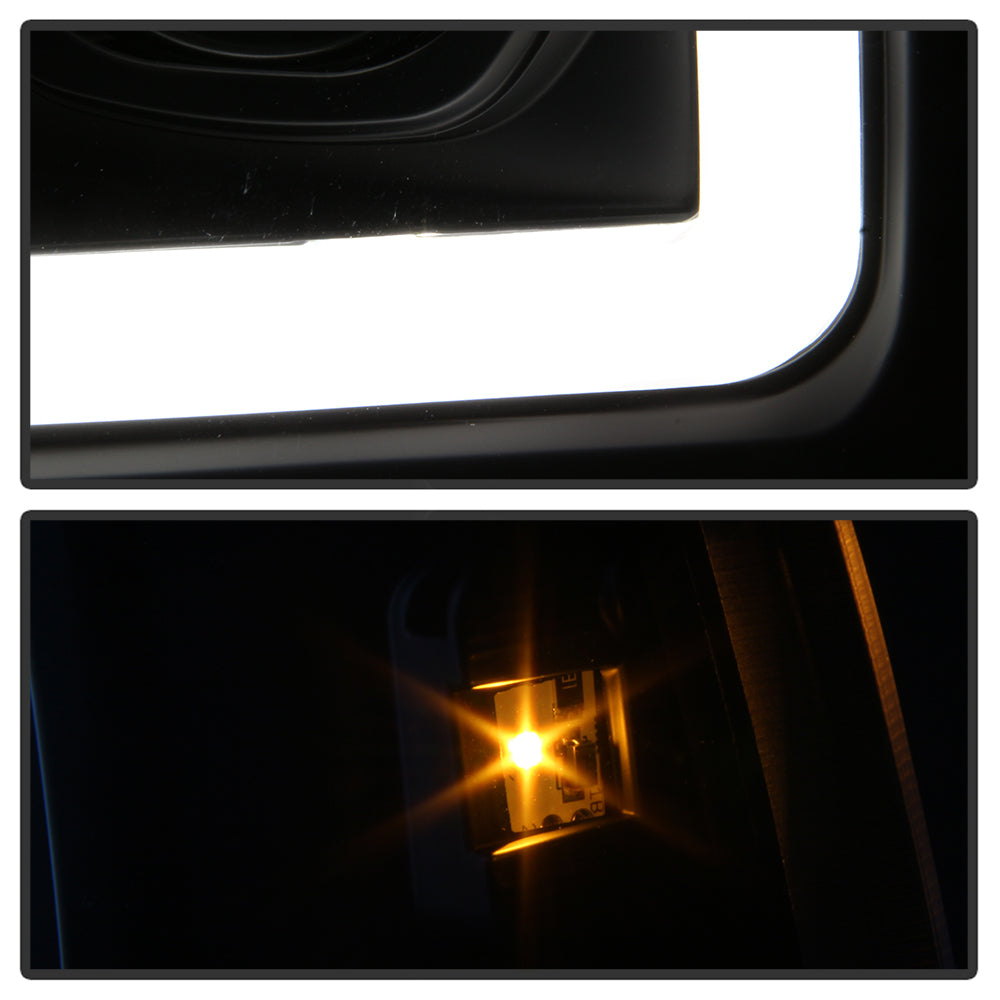 Spyder 99-04 Ford F250 Super Duty Projector Headlights - Light Bar - Black PRO-YD-FF25099V2-LB-BK 5084491