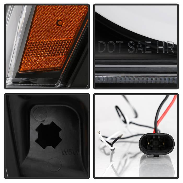 Spyder 05-07 Jeep Grand Cherokee - Light Bar Projector Headlights - Black - PRO-YD-JGC05V2-LB-BK 5086129