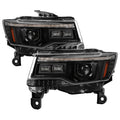 SPYDER 14-21 Jeep Grand Cherokee Proj Headlights - Halogen Model Only - PRO-YD-JGC14HALSI-SBGR-BK 5088949